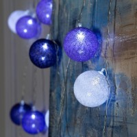 Гирлянда - нить, 5 м с насадками «Клубки сиреневые», IP20, прозрачная нить, 20 LED, свечение белое, 220 В