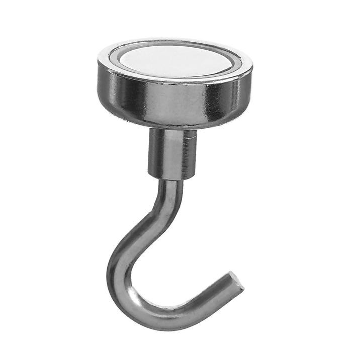 Магнит неодимовый Cartage с крючком для авто, d 48 мм, сцепление 37 кг Магнит неодимовый Cartage с крючком для авто, d 48 мм, сцепление 37 кг