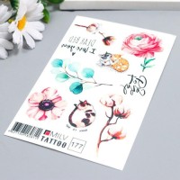 Татуировка на тело "Нежные цветы" 10х15 см