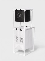 Корзина для белья складная Доляна, 28×39×95 см, чёрная, белая