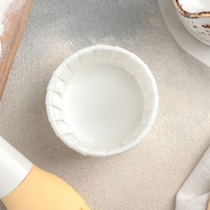 Форма для выпечки круглая «Вензель», 6,5×6,5x4 см, цвет белый