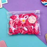 Резинка для волос "Махрушка" (набор 80 шт) нежность, 2,5 см, белый розовый