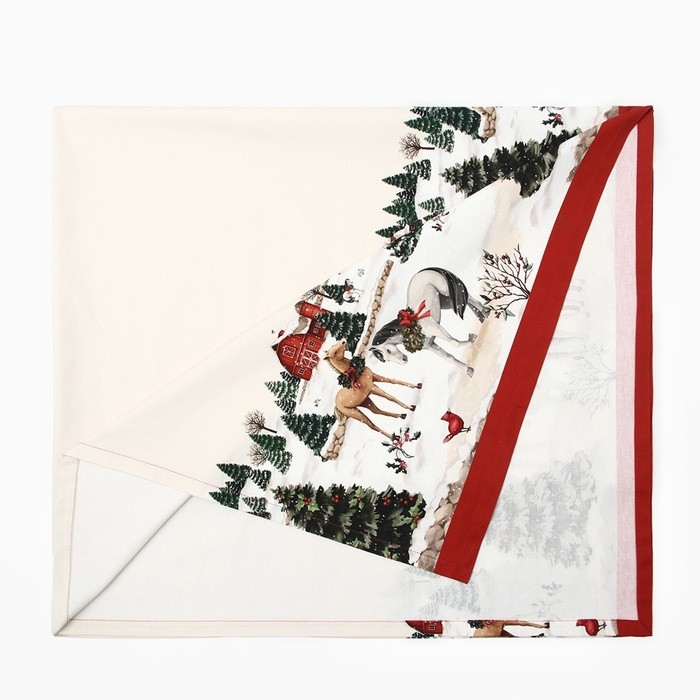 Скатерть новогодняя "Этель" "New Year's farm" 110х149 см, 100% хл, саржа 190 г/м2