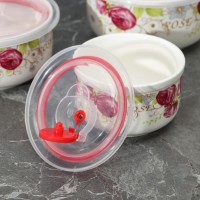 Набор салатников «Розалинда», 3 шт, 350, 600, 1000 мл, d=16/14/10/ см, с вакуумными крышками