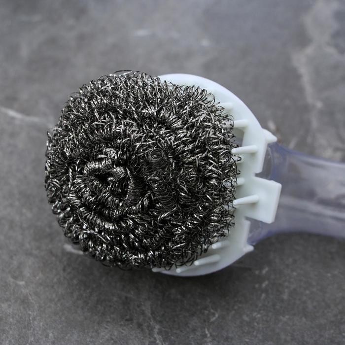 Губка для посуды Доляна, с ручкой дозатором, 21.5×6.5×6 см Губка для посуды Доляна, с ручкой дозатором, 21.5×6.5×6 см