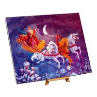 Картина по номерам на новый год на холсте с подрамником «Тройка», 40 × 50 см