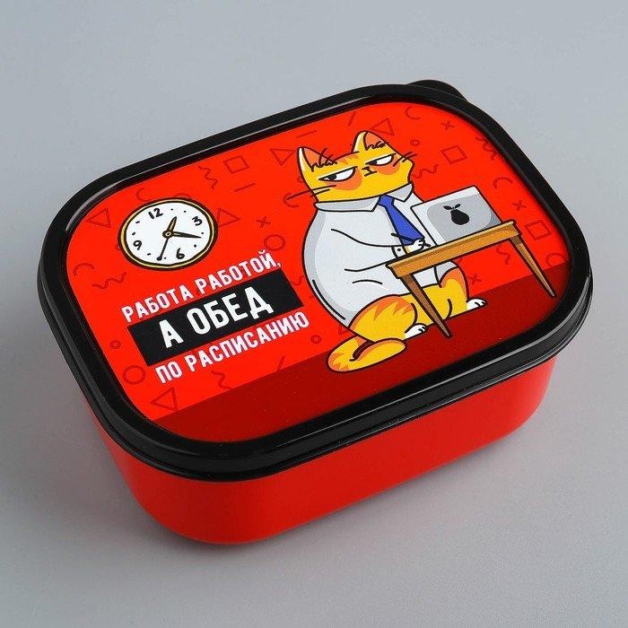 Ланч - бокс прямоугольный «Обед по расписанию», 500 мл