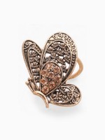 Кольцо для платка «Бабочка», цвет золото в черненом золоте