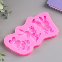 Молд силикон "Зайчики" 3 предмета 1х15,5х8 см