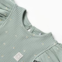 Боди с воланами Крошка Я Olives, р. 74-80, оливковый