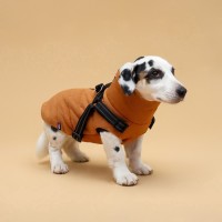 Куртка для собак со шлейкой, размер S (ДС 25, ОГ 35, ОШ 25 см), горчичная