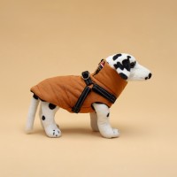 Куртка для собак со шлейкой, размер S (ДС 25, ОГ 35, ОШ 25 см), горчичная