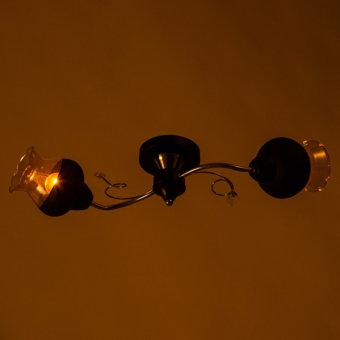 Люстра "Авиталь" 2хЕ27 40Вт чёрно-хромовый 53х20х23 см BayerLux