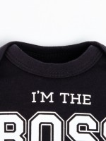 Боди детское с длинным рукавом Крошка Я "Little Boss", рост 62-68 см, цвет чёрный