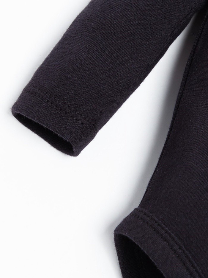 Боди детское с длинным рукавом Крошка Я "Little Boss", рост 62-68 см, цвет чёрный