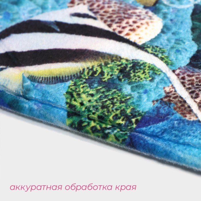 Коврики для ванной и туалета Доляна «Дельфин», 3 шт., 35×39, 40×50, 45×75 см