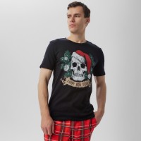 Пижама новогодняя мужская KAFTAN "Череп", цвет чёрный, размер 48