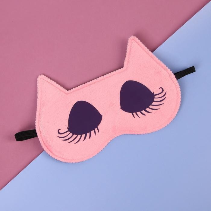 Маска для сна «Лисичка», 19.5×12 см, резинка одинарная, розовая