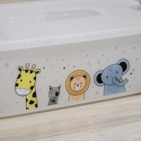 Мегабокс детский на колёсиках «Зверята», 56 л, цвет МИКС