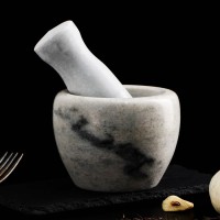 Ступка с пестиком из камня «Мрамор», 10×8 см