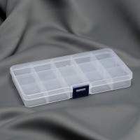 Органайзер для декора, со съёмными ячейками, 8 отделений, 10,5 × 6,7 × 2,2 см, цвет прозрачный