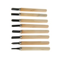 Набор резцов по дереву ЛОМ, деревянная рукоятка, 8 шт.