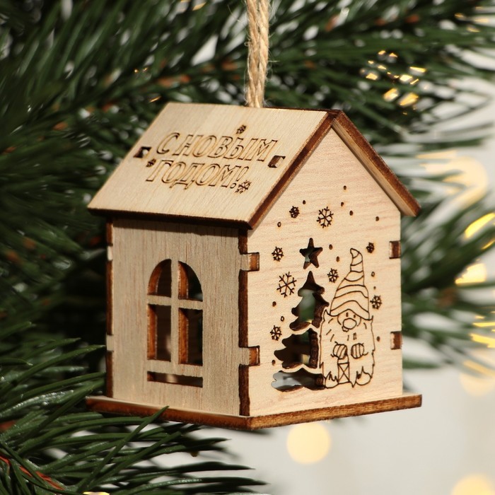 Ёлочная игрушка новогодняя «Новый год: С Новым годом», 6 х 4,5 см