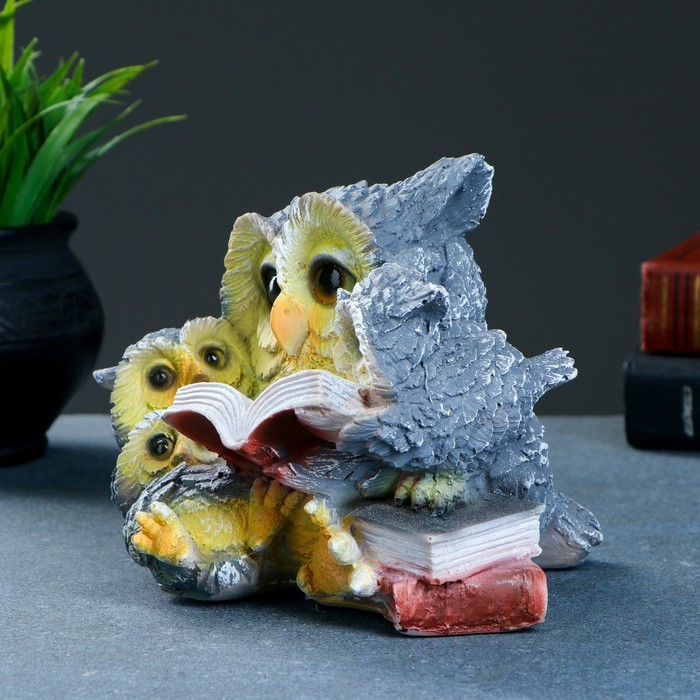 Копилка "Сова с совятами и книгой" 17х15см