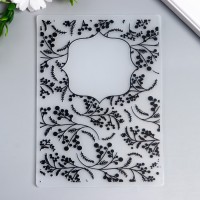 Трафарет для эмбосcирования пластик "Ягодки на веточках" 17,8х12,7 см