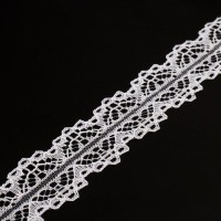 Кружево капроновое, 25 мм × 10 ± 1 м, цвет белый