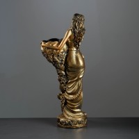 Фигура с кашпо «Лесная фея», 1 л, 36×85×23 см, гипсовая, цвет бронзовый