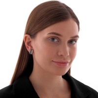 Клипсы для ушей QF «Грейс», шарики, цвет чернёное серебро