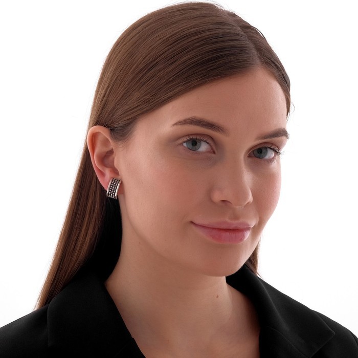 Клипсы для ушей QF «Грейс», шарики, цвет чернёное серебро