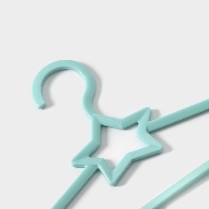 Плечики - вешалки для одежды Доляна «Звезда», 26.5×13.5 см, 6 шт., детские, голубые