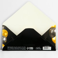 Конверт для денег «Поздравляем!», шары, тиснение, 16.5×8 см