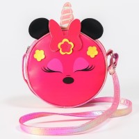 Сумка детская "Единорог" бело-сиреневая. блестящая