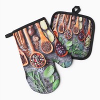 Кухонный набор 2 предмета Доляна Прованс, прихватка 17*17 см, варежка 26*16 см,100% п/э