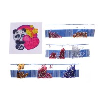 Алмазная мозаика наклейка для детей «Мишка», 10 х 10 см. Набор для творчества