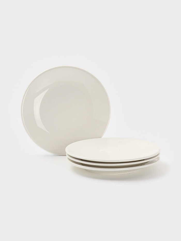 Тарелки Доляна White Label, набор 4 шт., d=18.5 см, фарфор, белые