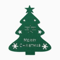 Декор столовых предметов новогодний "Елка" цвет зелен 20х17см 100%п/э, фетр