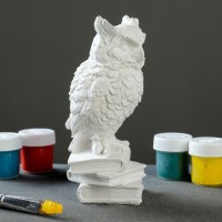 Фигура для раскраски «Мудрый филин» белая, 7×15×6.5 см