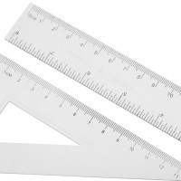 Набор чертёжный Calligrata, 4 предмета (линейка 20 см, угольник 14 см/ 30°, угольник 10 см/ 45°, транспортир), прозрачный