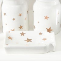Набор аксессуаров для ванной комнаты «Звёзды», 4 предмета (мыльница, дозатор для мыла 320 мл, 2 стакана 300 мл)