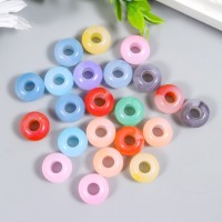 Бусины для творчества пластик "Колечко пастель" цветные глянец 20 гр 0,9х1,4х1,4 см