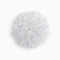 Бант для волос на резинке школьный, белый, 11 см, Кошечка Мари
