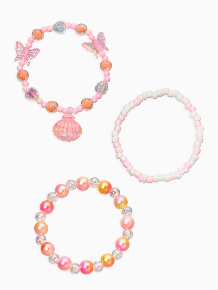 Браслеты детские «Выбражулька. Жемчужина желаний», набор 3 шт. розовый