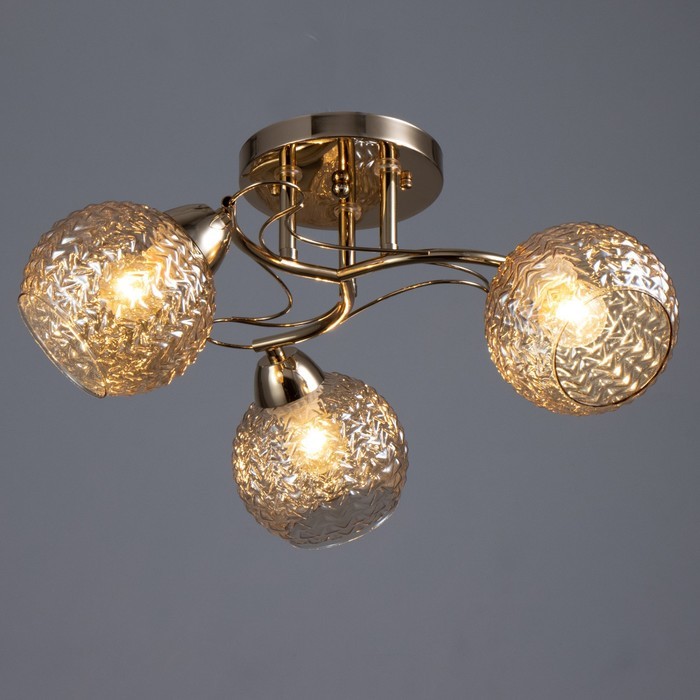 Светильник потолочный BayerLux «Эрион» 3×Е27, 40 Вт, золото 50×50×24 см