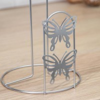 Держатель для бумажных полотенец Доляна «Бабочки», 13×13×27 см, цвет хром