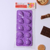 Форма для шоколада Доляна «Пасха», силикон, 23×10×1.5 см, 10 ячеек (4.2×3 см), коричневая