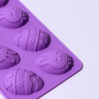 Форма для шоколада Доляна «Пасха», силикон, 23×10×1.5 см, 10 ячеек (4.2×3 см), коричневая